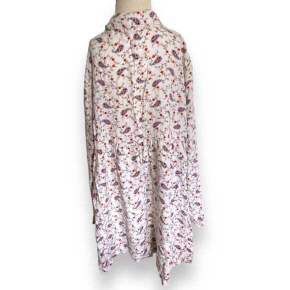 Zara Girls Dress Size 11 12 White Paisley Prairie Floral Red Blue Green Print - Picture 5 of 8